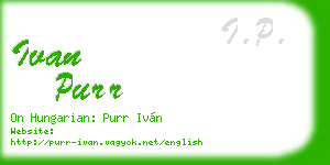 ivan purr business card